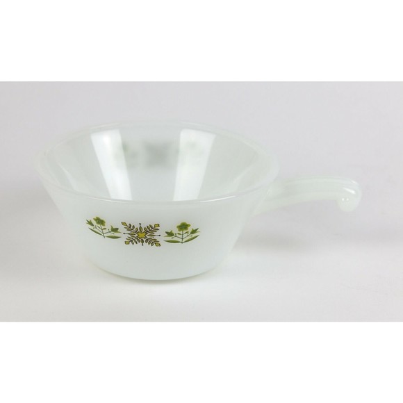 Vintage Anchor Hocking Fire King Meadow Green Handled Soup Chili Bowl - Picture 3 of 6